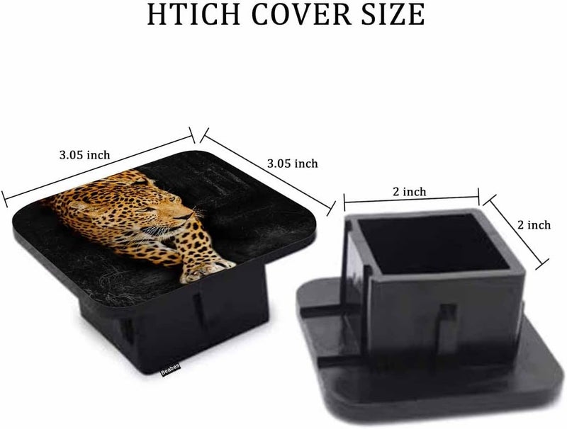 Beabes Leopard Truck Hitch Covers - African Cat Hunter Jungle Rubber Trailer Hitch Covers Receiver Plug Cap Fits 2"X2" Square Receiver Tube for Sedans Cars SUVs - Image 2
